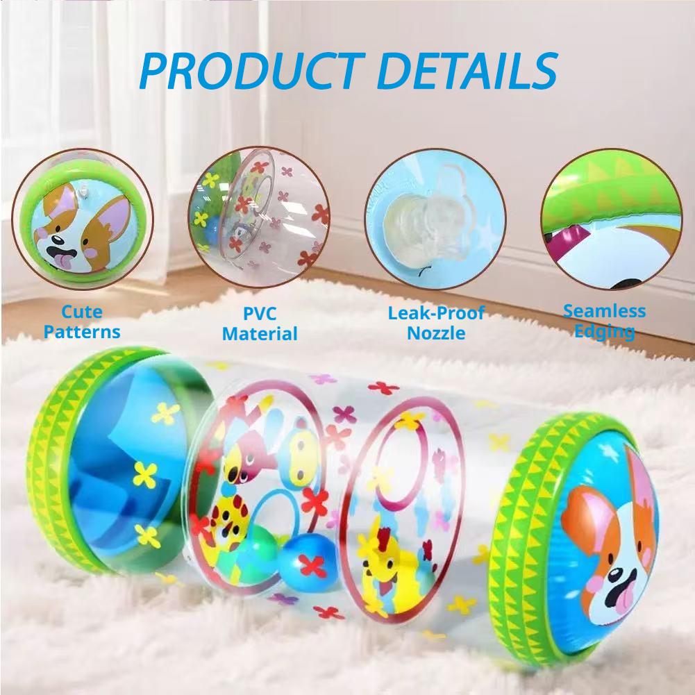 Musical Instrument Rattle - Inflatable Baby Crawling Roller Toy With